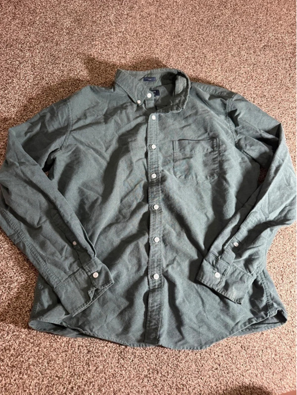 J.Crew Men’s XL Green Oxford Slim Fit Long Sleeve Button Down Shirt